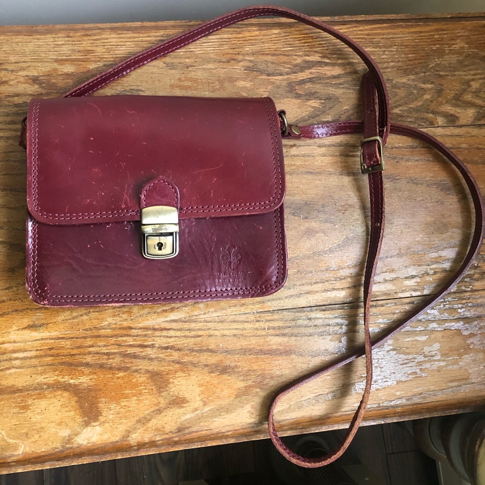 Cranberry crossbody bag purchased in Italy!